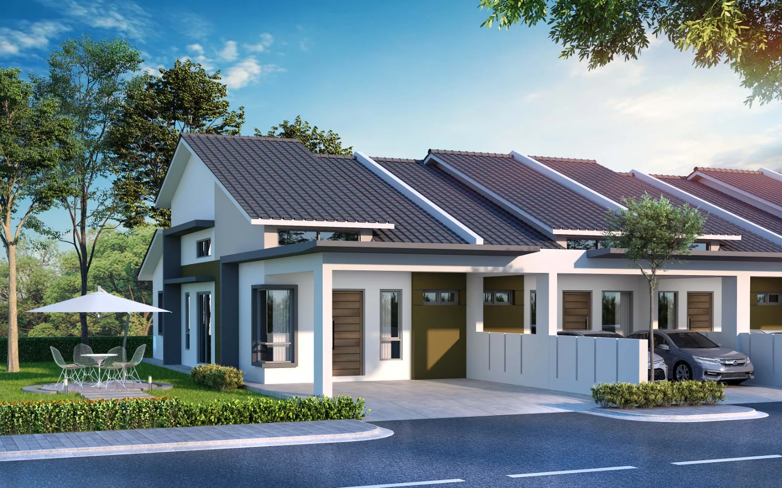 Taman Ara Damai Type A single-storey terrace house, artist's impression from the developer, Tasek Gelugor, Penang