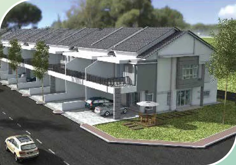 Taman Bertam Saujana end-of-row terrace house, artist's impression, Kepala Batas, Penang