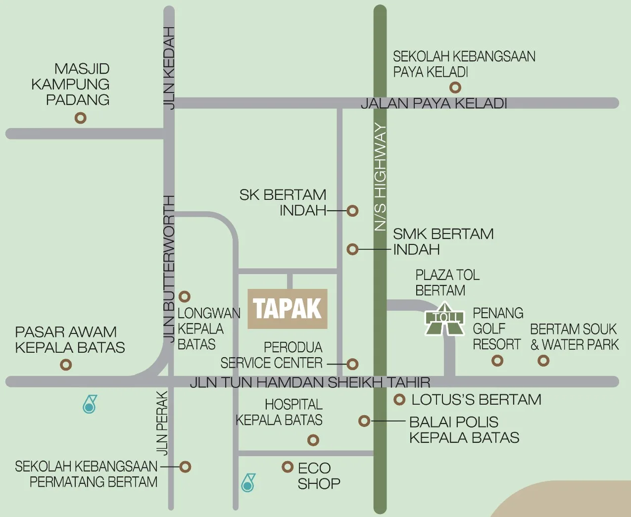 Taman Bertam Saujana location map, Kepala Batas, Penang
