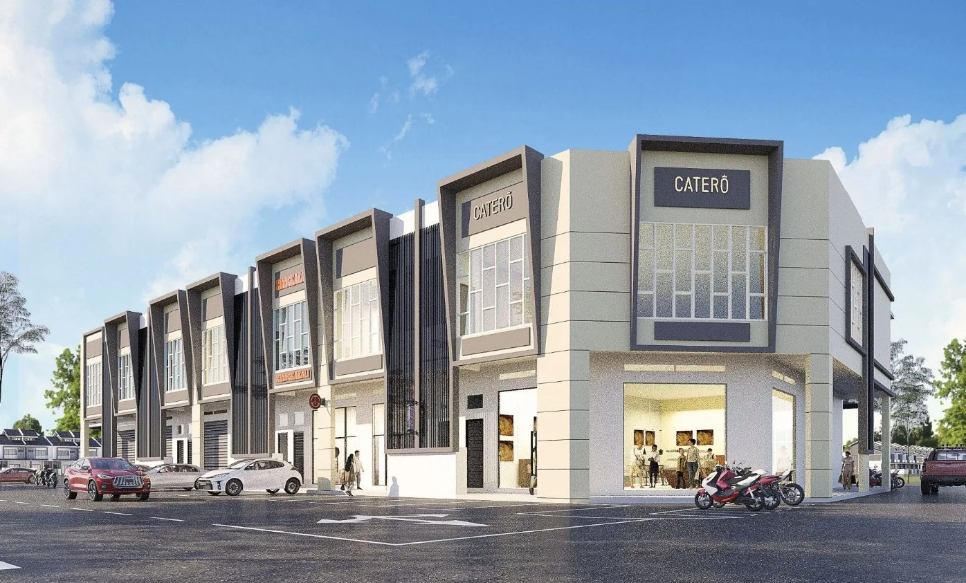 Taman Bistari Indah 双层店屋外观效果图,槟城高渊