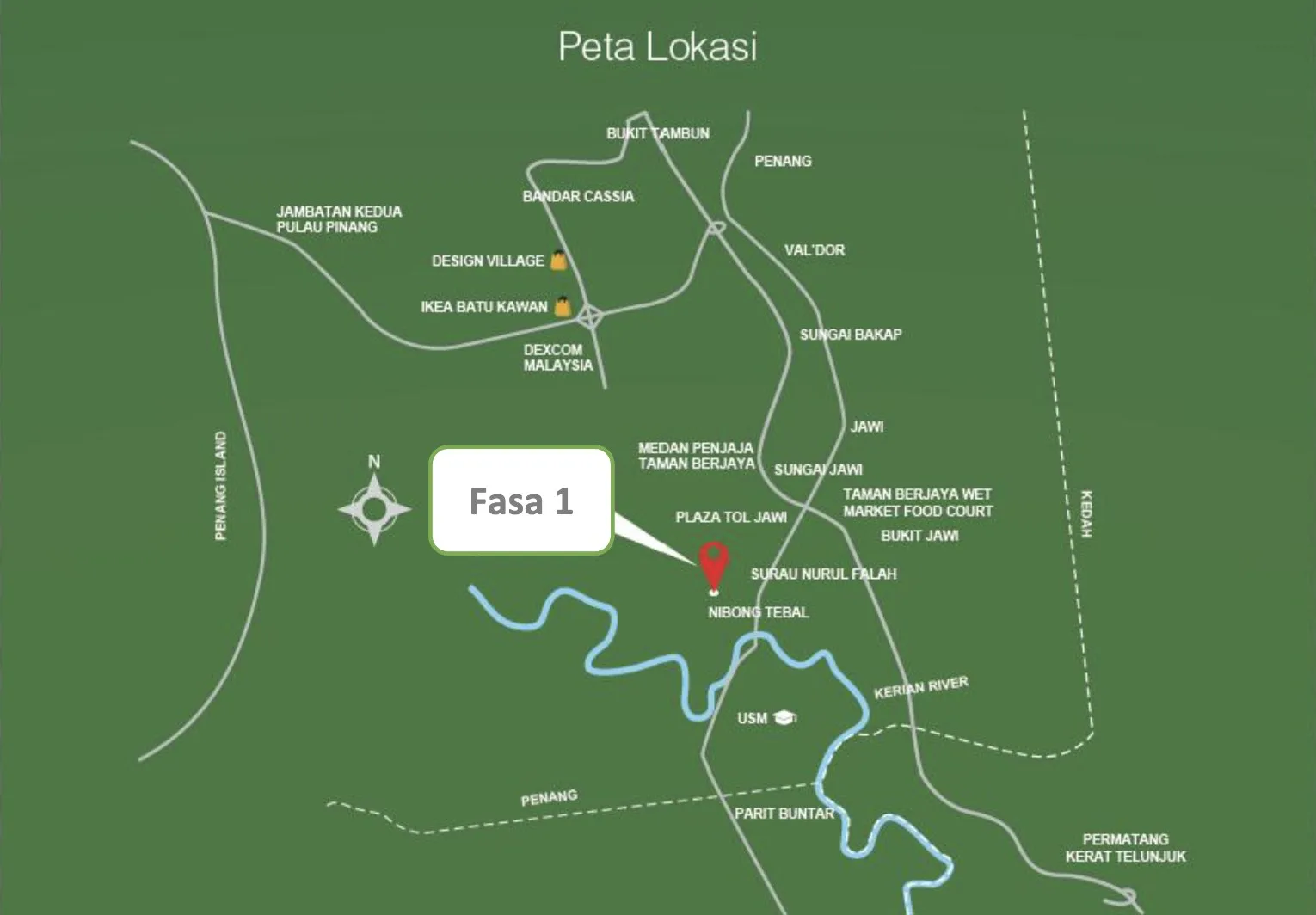 Taman Bistari Jaya location map, Nibong Tebal, Penang