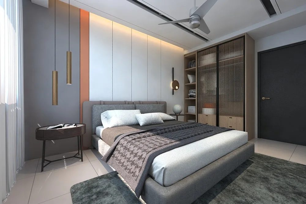 Artist’s impression of a furnished bedroom, from the developer’s brochure at Taman Flamingo, Menggatal, Kota Kinabalu, Sabah