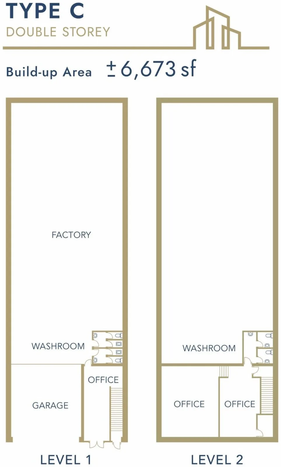 Valdor @ Taman IKS Nafiri Type C floor plan, Level 1 and Level 2, about 6,673 sq ft built-up, Sungai Bakap, Penang