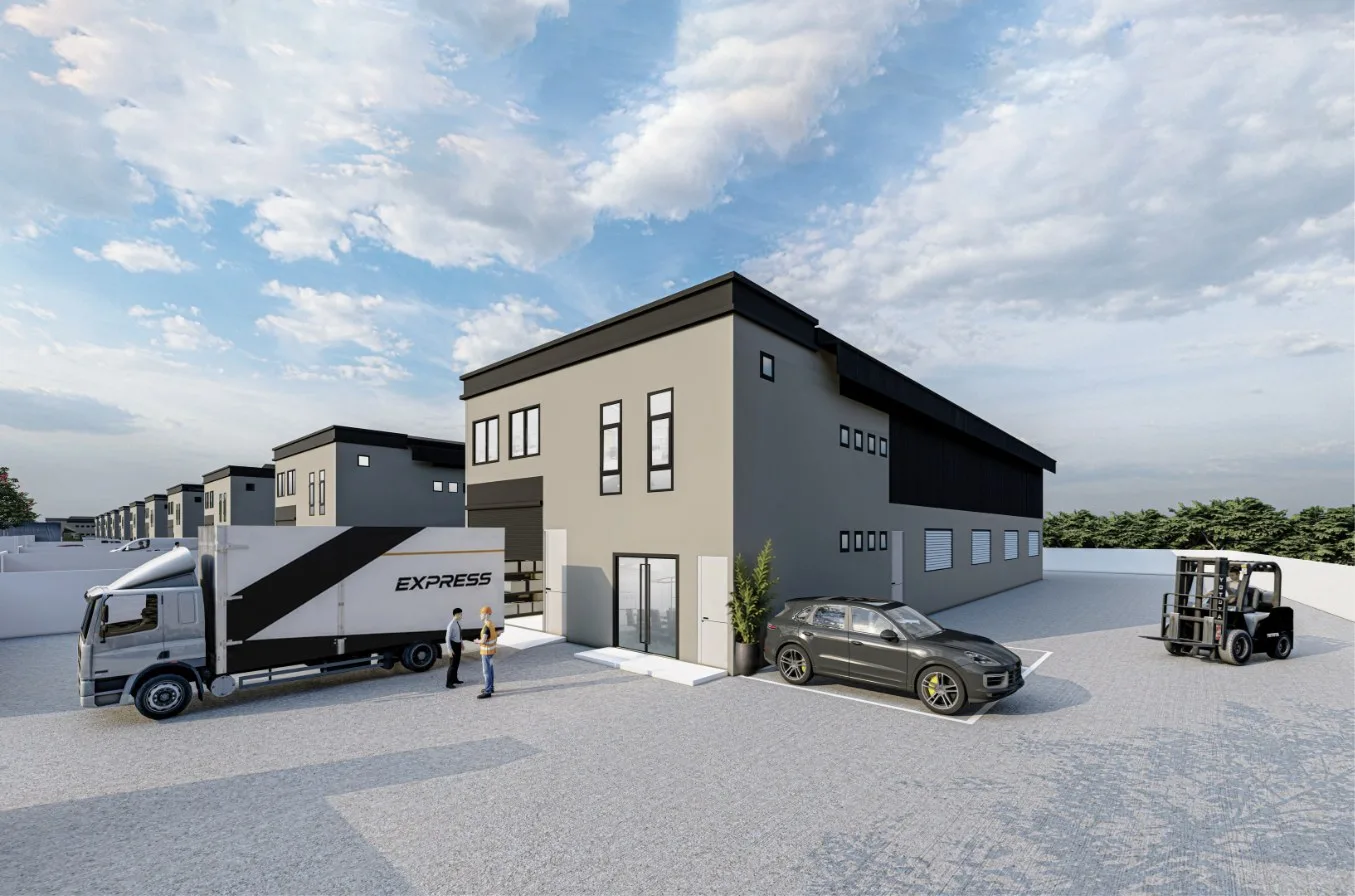 Valdor @ Taman IKS Nafiri two-storey detached factory with office frontage and loading entrance, artist's impression, Sungai Bakap, Penang
