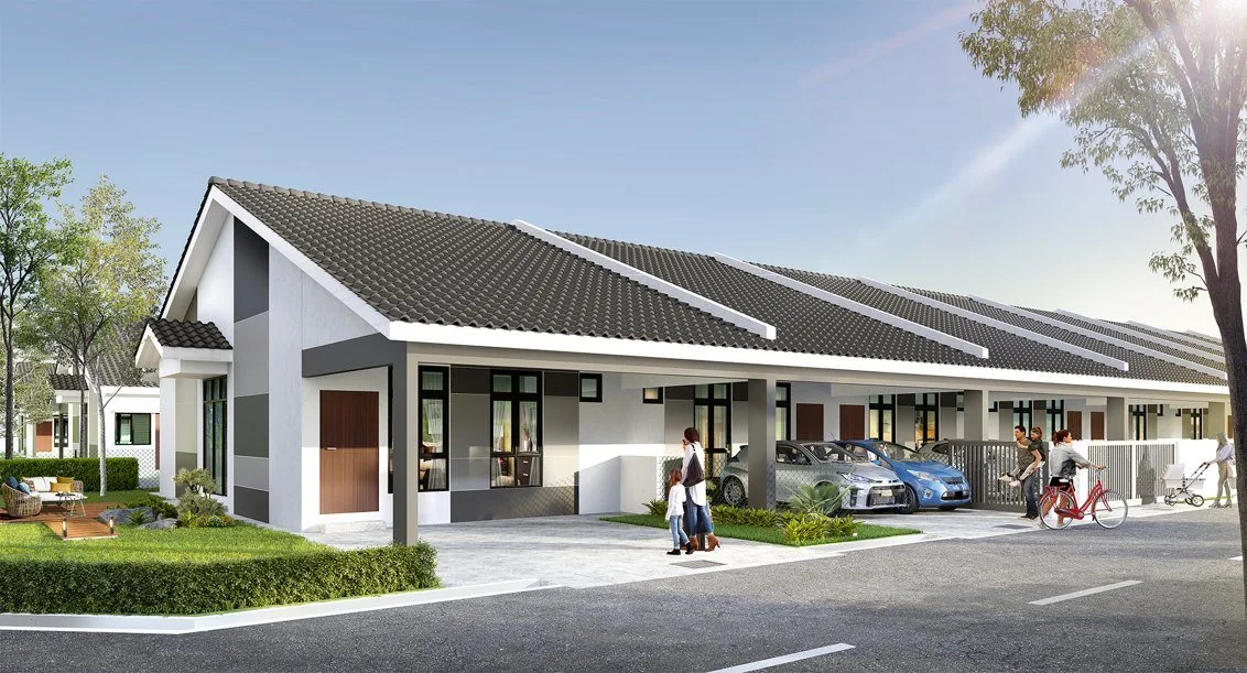 Artist's impression of the Phase 2B single-storey terrace houses at Taman Impiana by Farlim Group (Malaysia) Bhd, Bidor, Perak