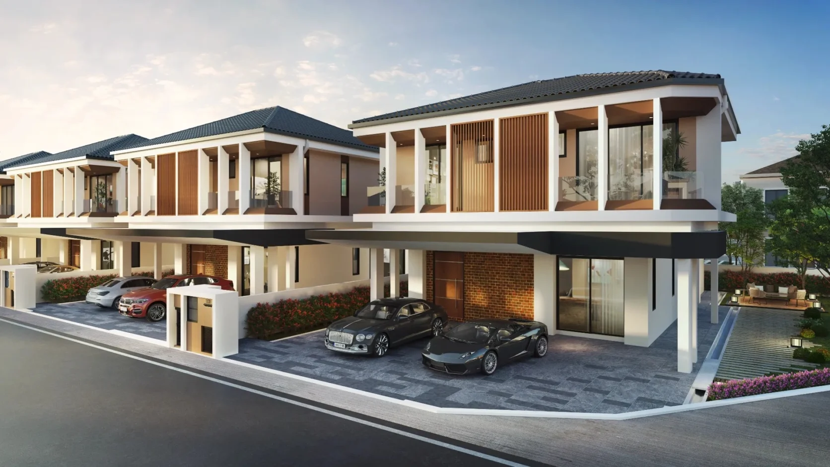 Garden Villas Phase 4 double-storey bungalow facade, artist's impression from the developer, Bukit Mertajam, Penang