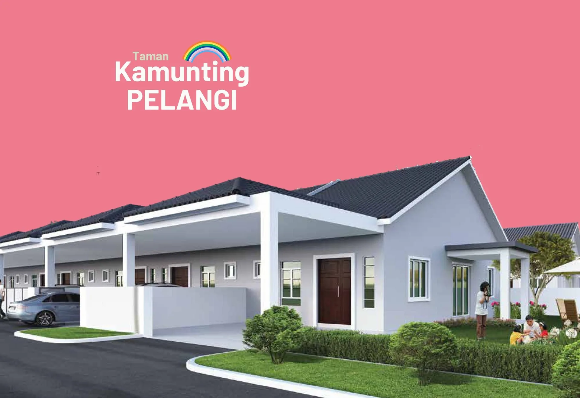 Artist's impression of the Type C single-storey terrace house on a 22 ft lot at Taman Kamunting Pelangi by TP Property & Development Sdn Bhd, Kamunting, Taiping, Perak