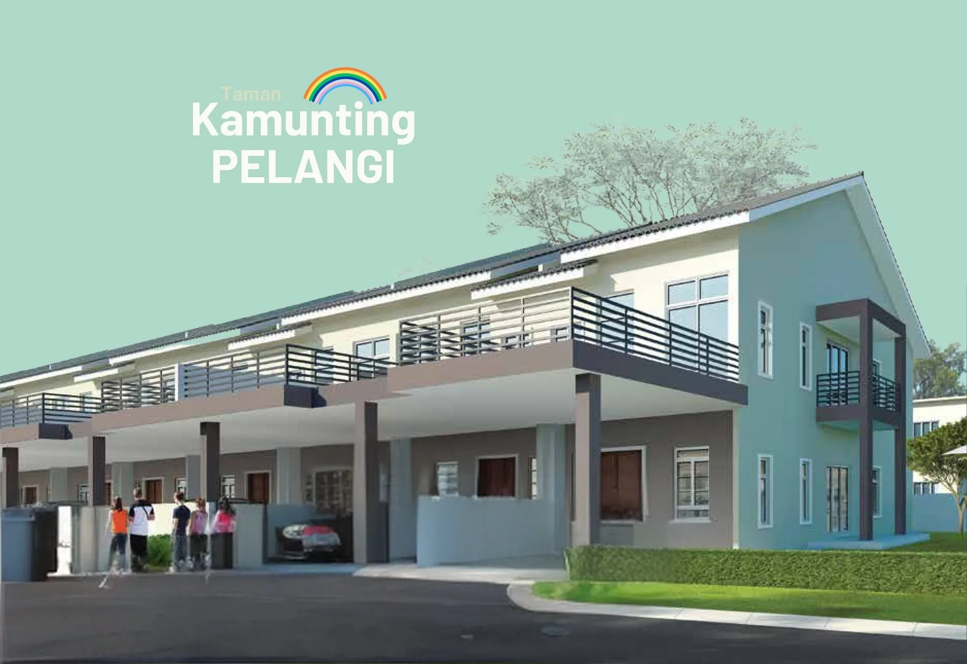 Artist's impression of the Type B double-storey terrace houses at Taman Kamunting Pelangi by TP Property & Development Sdn Bhd, Kamunting, Taiping, Perak