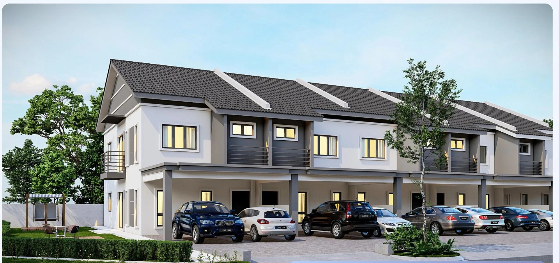 Artist's impression of the double-storey terrace houses at Taman Kamunting Permaisuri by Toplite Development Sdn Bhd, Kamunting, Taiping, Perak