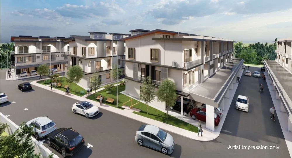 Artist’s impression: the internal street between blocks, from the developer’s brochure at Taman Kibabaig Hills, Penampang, Sabah