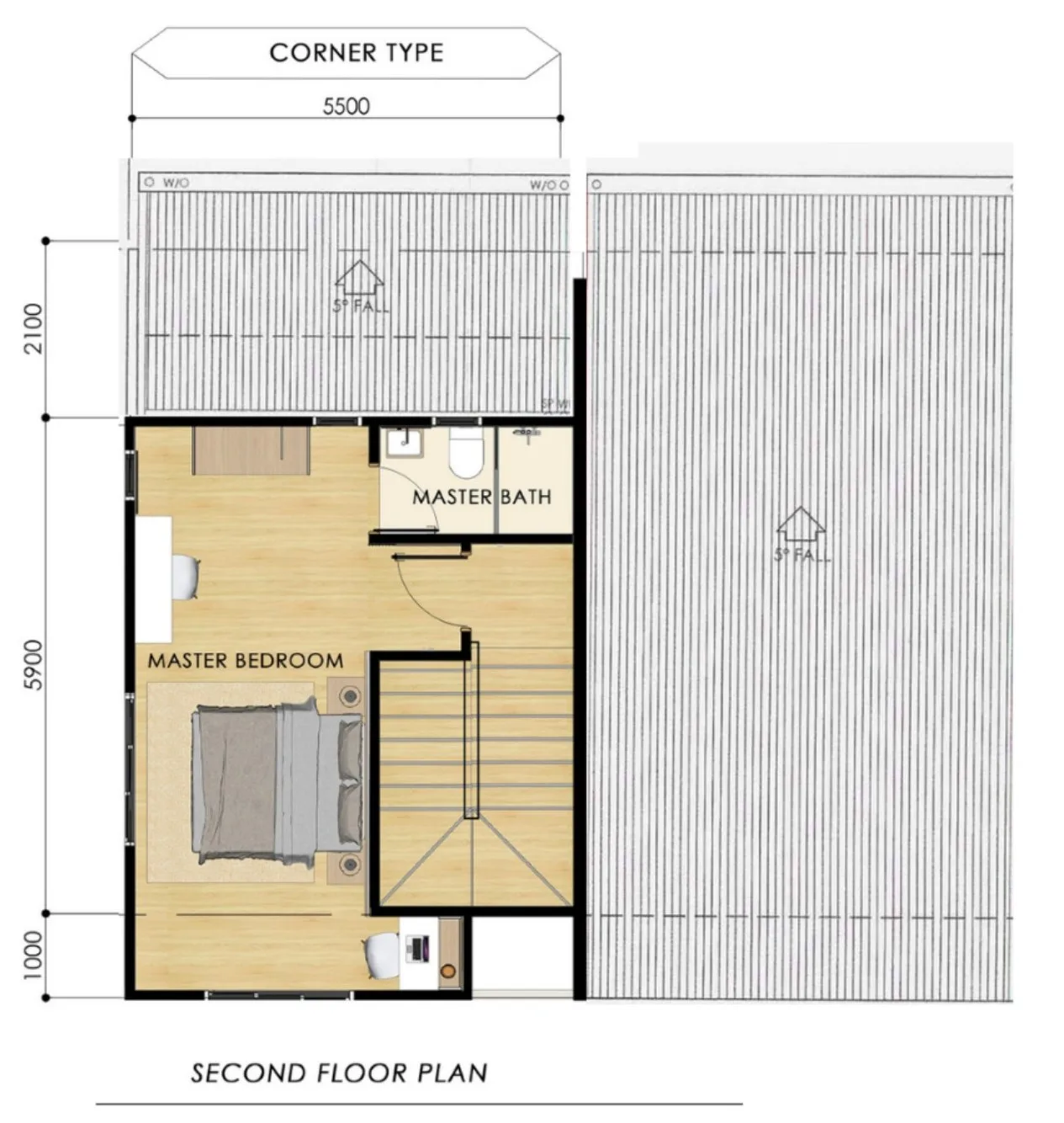 Taman Mayang Seri corner 2.5-storey second floor plan at Taman Mayang Seri, Beringgis, Papar, Sabah
