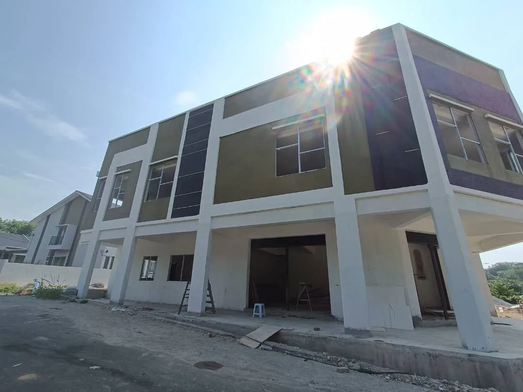 Double-storey shoplots under construction at Taman Sejahtera, Kuala Kangsar, Perak
