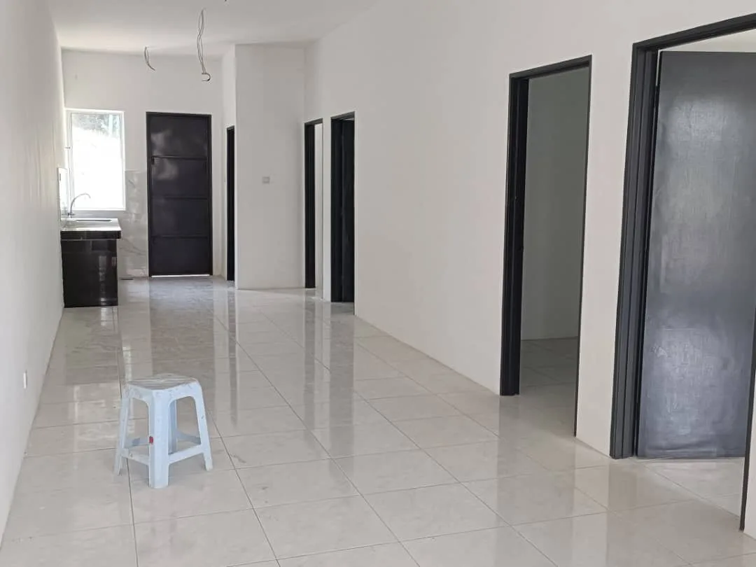 Interior of a completed single-storey terrace house at Taman Sejahtera, Kuala Kangsar, Perak