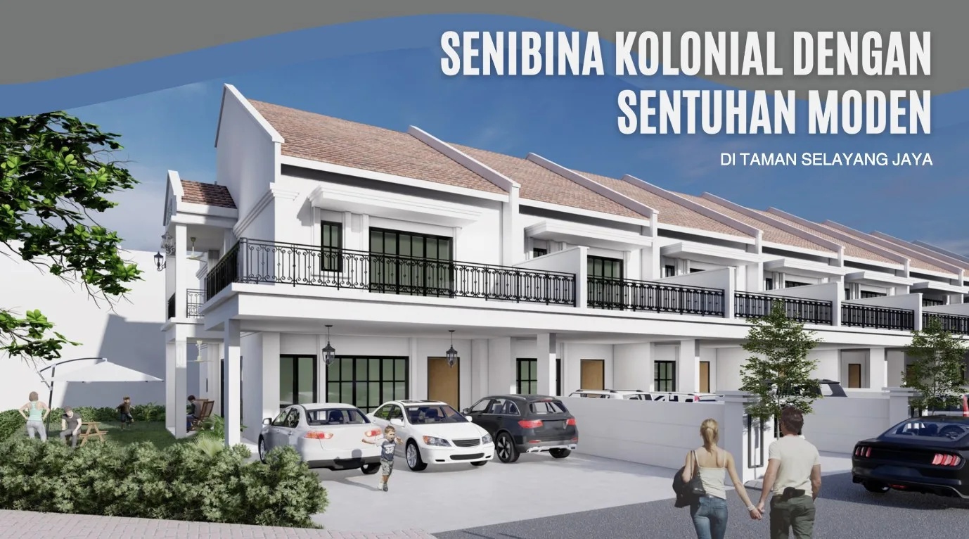 Taman Selayang Jaya two-storey terrace houses, artist's impression of the street front, Butterworth, Penang