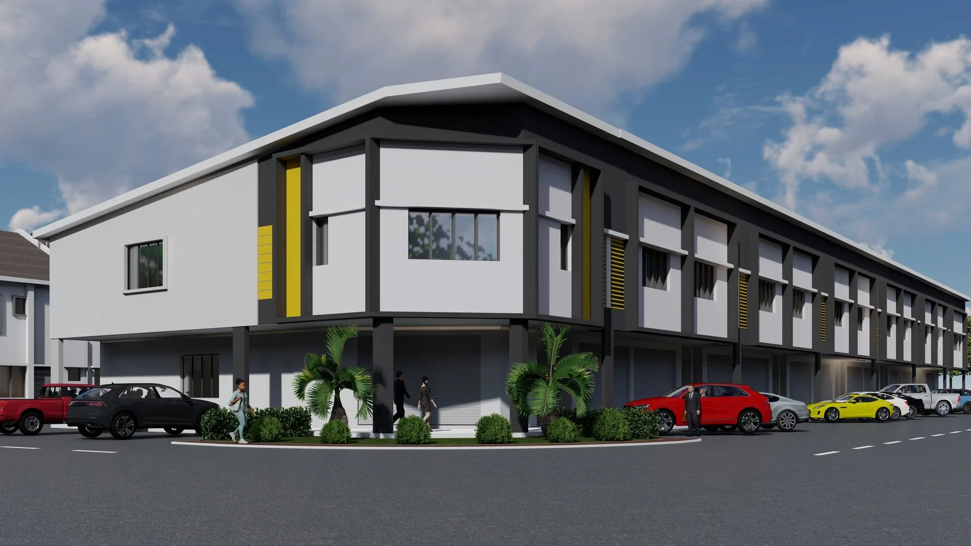 Artist's impression of the double-storey shop offices at Taman Serai Emas, Bagan Serai, Perak