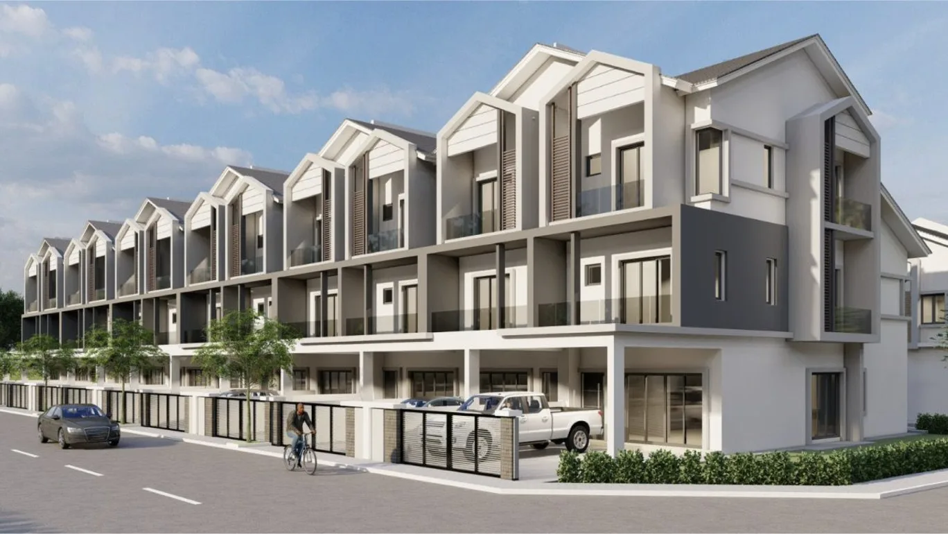 Taman Seri Valdor three-storey terrace houses, corner view artist's impression, Sungai Bakap, Penang