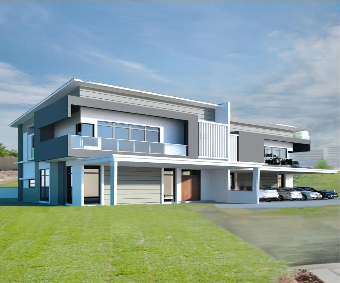 Artist's impression of the double-storey semi-detached houses at Taman Simpang Permaisuri by Supreme Infinity Land Sdn Bhd (Supreme Group), Simpang, Taiping, Perak
