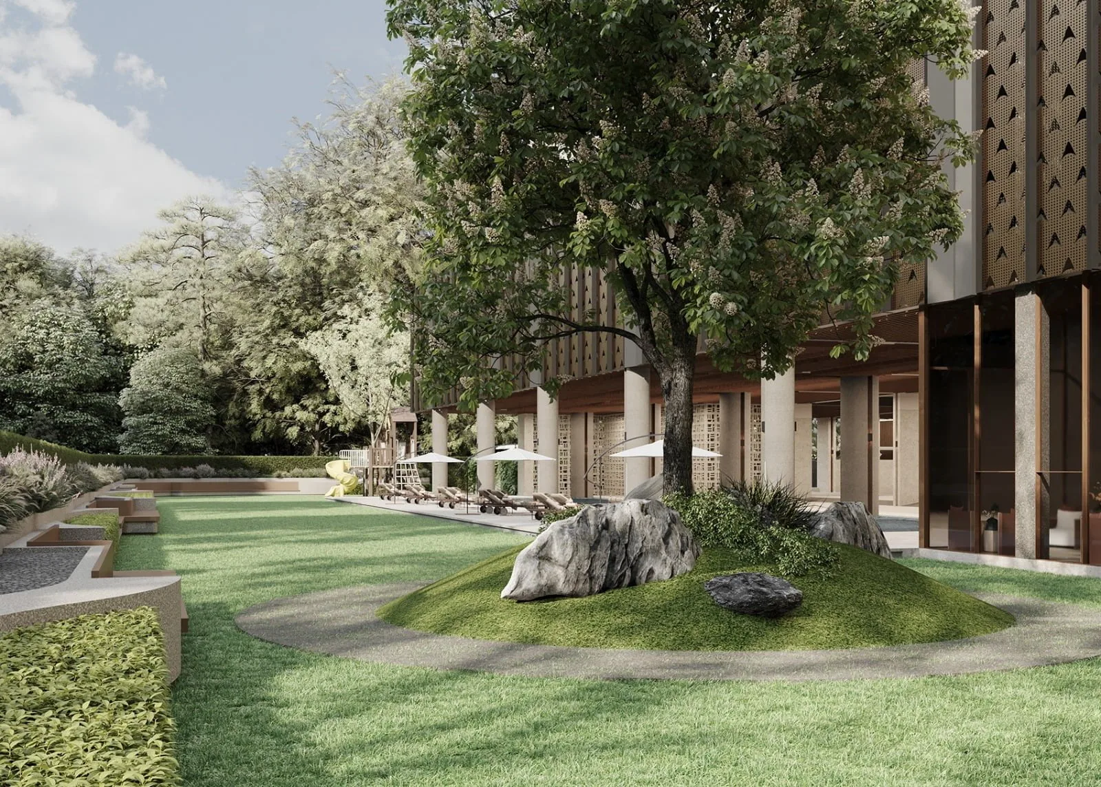 The Anton garden at ground level, Pulau Tikus, Penang — artist's impression from the developer
