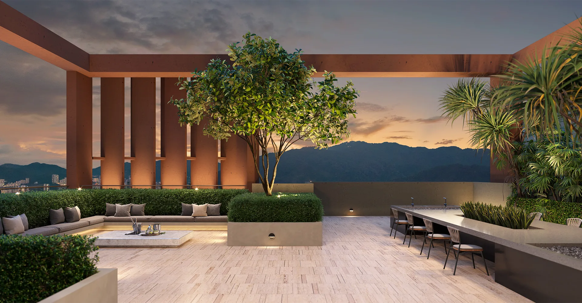 The Lume 顶楼花园示意图，取自发展商项目网站，槟城 Andaman Island