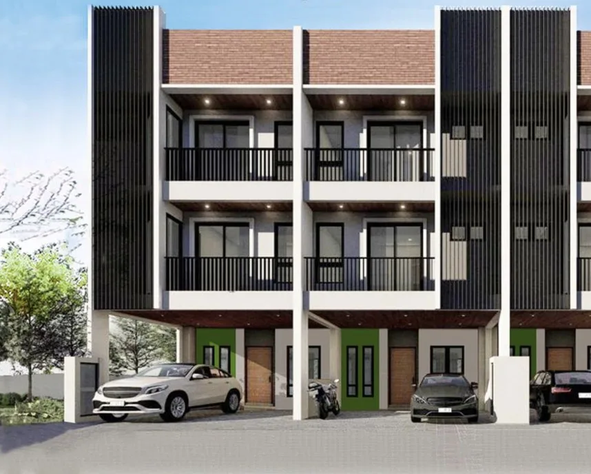 Three-storey terrace houses of Taman Seri Bukit Indah Phase 2 beside The Retreat, artist's impression from the developer's advertisement filed with the government register, Bukit Mertajam, Penang