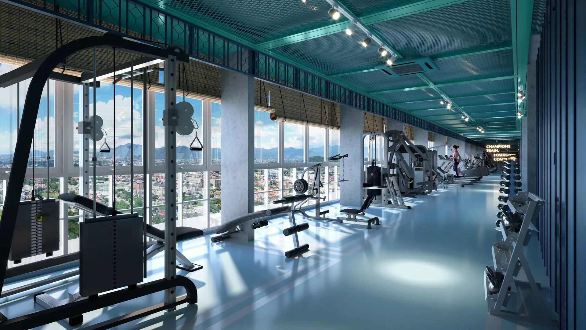 The Builders sky gym on level 12 of The Stallionz, Ipoh