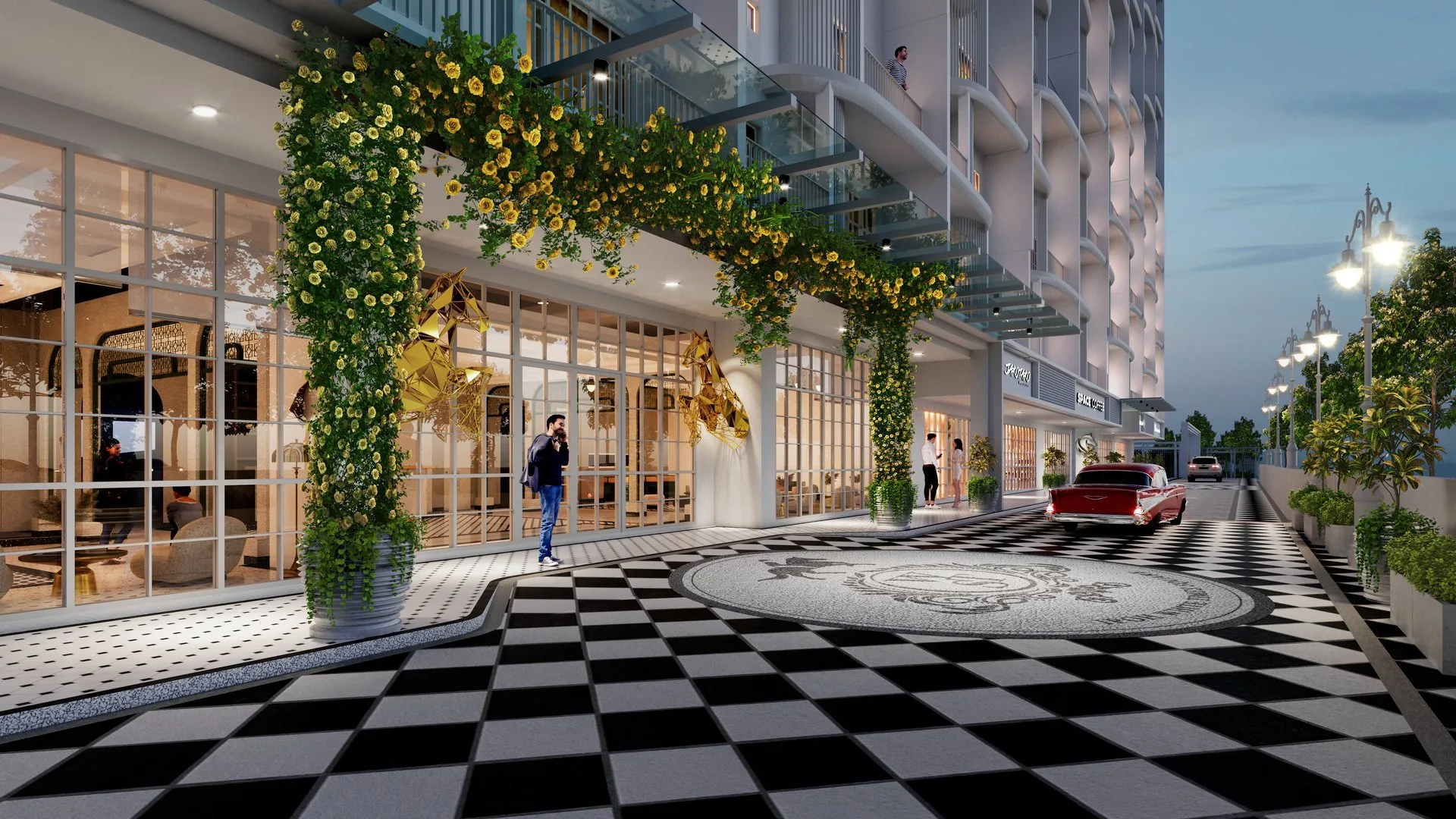 Ground-floor retail arcade and drop-off, The Golden Stallion, at The Stallionz, Ipoh White Times Square, Ipoh