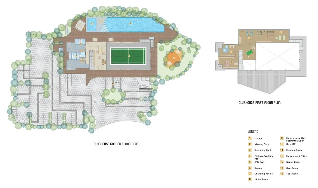 The Weld Tawau clubhouse ground and first floor plans at The Weld, Jalan Sin Onn, Tawau, Sabah