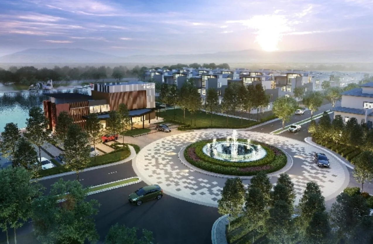 Artist’s impression of the clubhouse beside the fountain roundabout, from the developer’s brochure at The Weld, Jalan Sin Onn, Tawau, Sabah