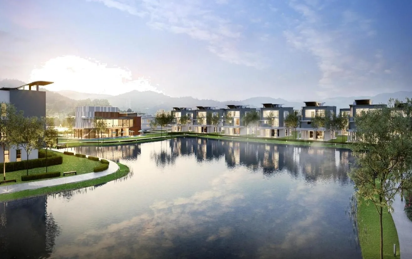 Artist’s impression of homes around the lake, from the developer’s brochure at The Weld, Jalan Sin Onn, Tawau, Sabah