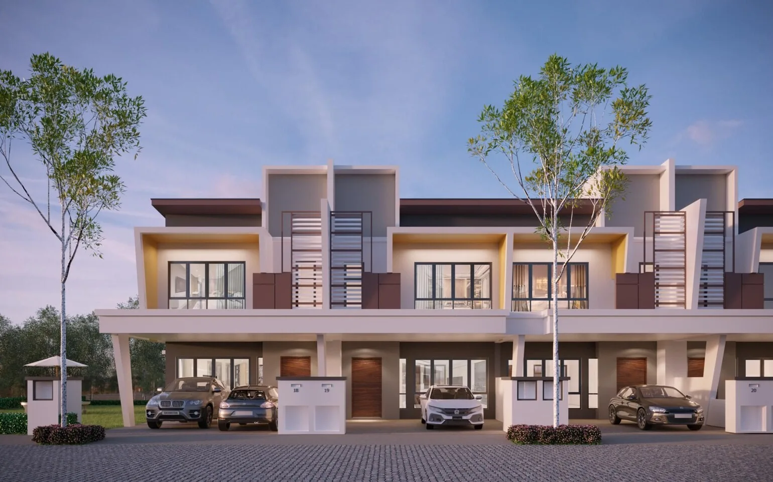 Artist’s impression of the two-storey terrace houses, Phase 1C, from the developer’s brochure at The Weld, Jalan Sin Onn, Tawau, Sabah