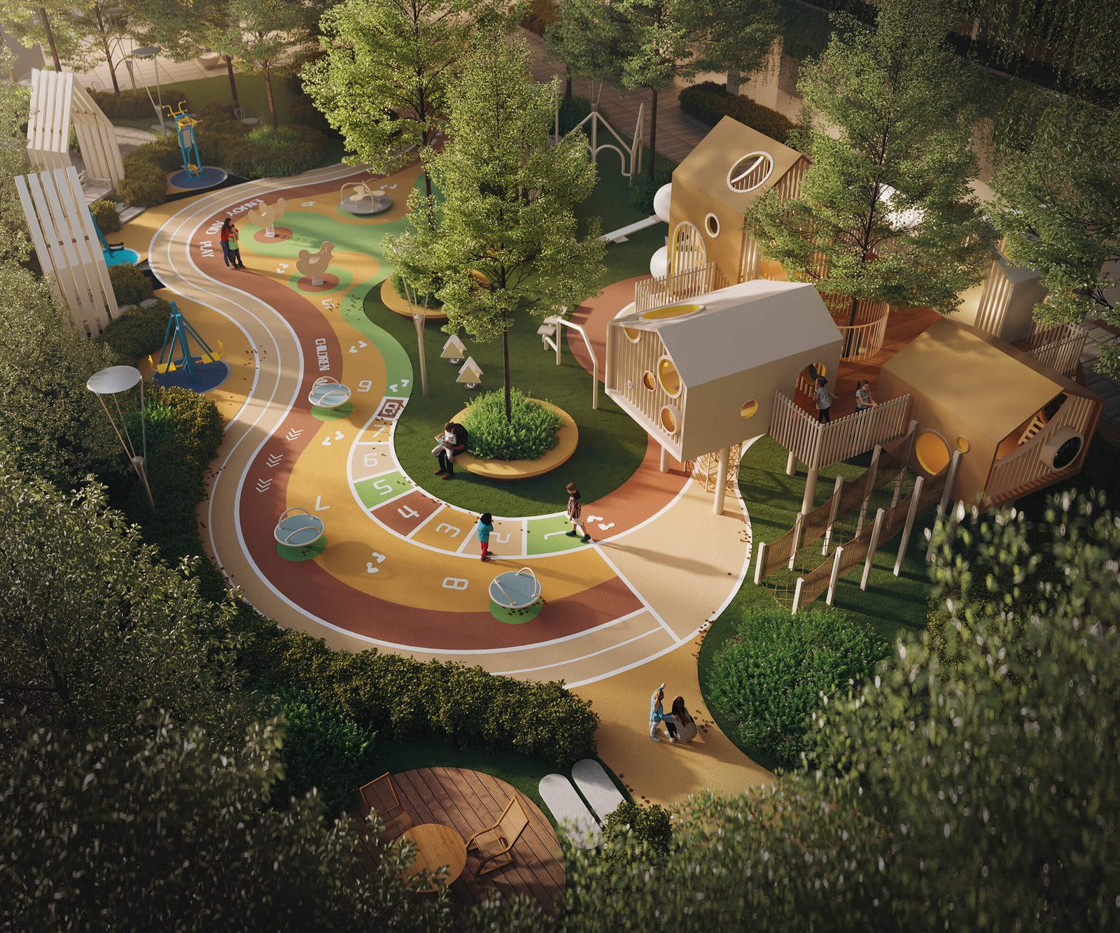 N-Park recreation deck render at Trinity Nordic by Olympic Builders, Taman Bukit Serdang, Petaling, Seri Kembangan, Selangor