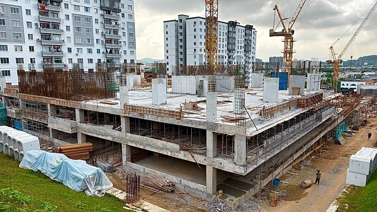 Construction progress photograph dated 24 June 2026 at Trinity Nordic by Olympic Builders, Taman Bukit Serdang, Petaling, Seri Kembangan, Selangor