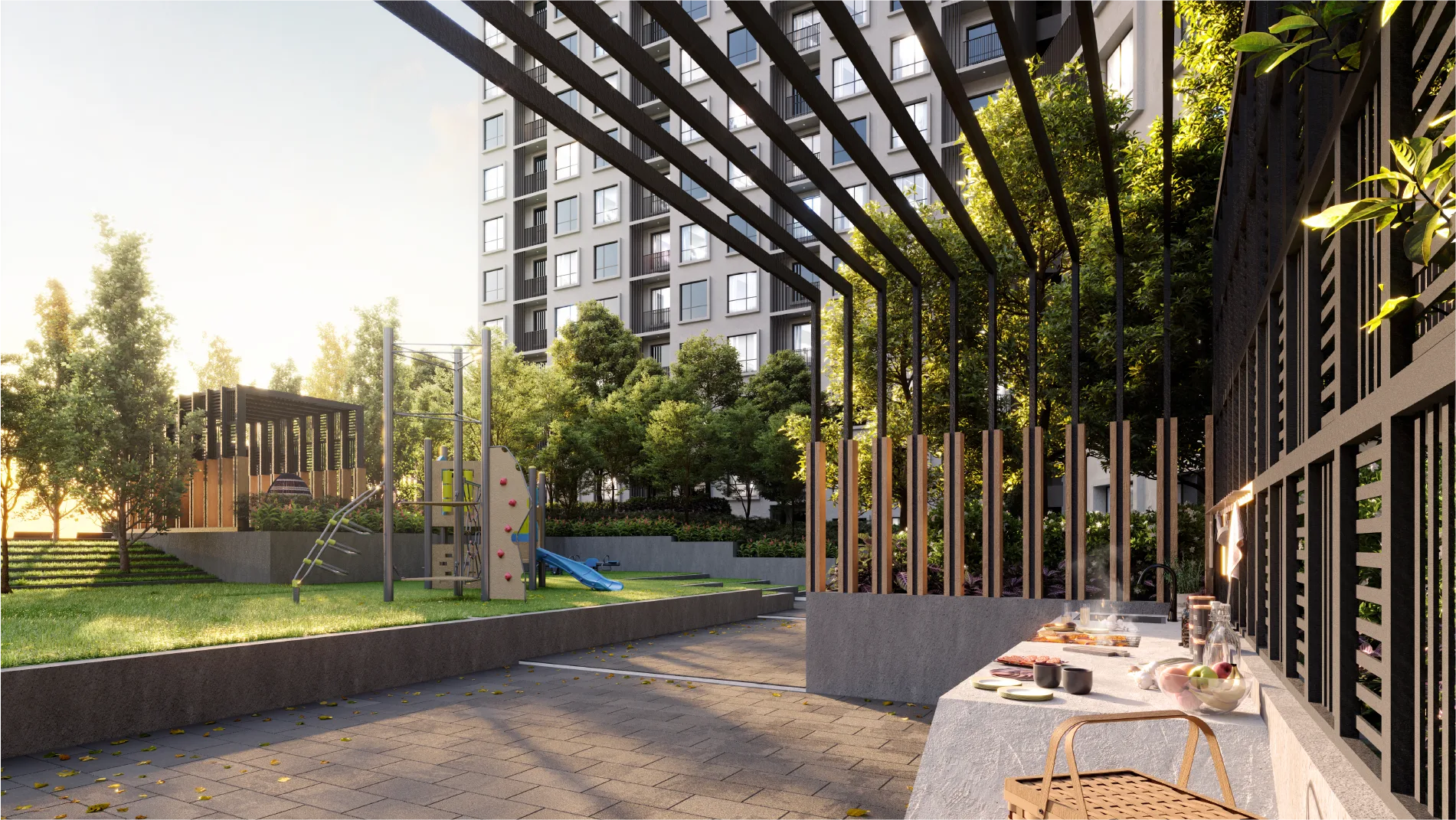 Barbecue area render at Tujuh Residences by Kwasa Sentral Sdn Bhd, Kwasa Damansara City Centre, Petaling, Shah Alam, Selangor