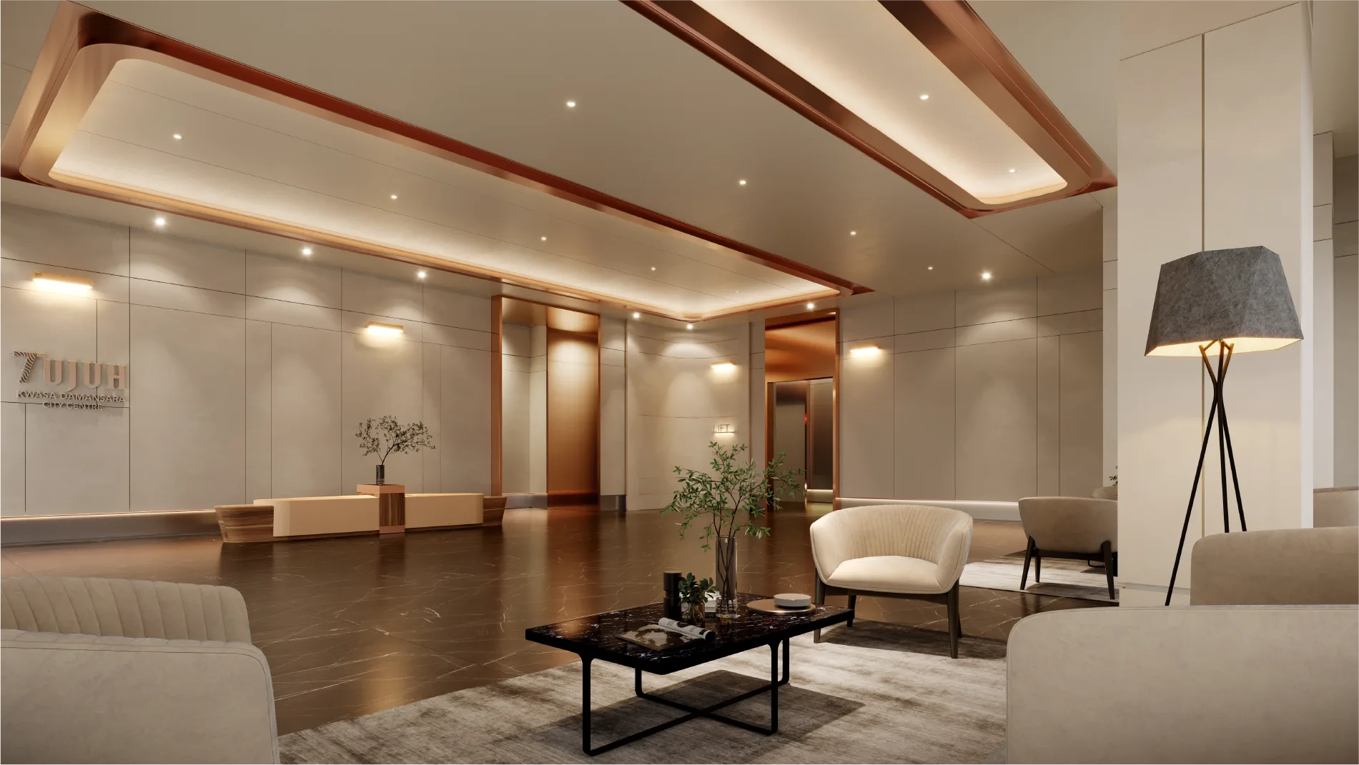 Waiting Lounge render at Tujuh Residences by Kwasa Sentral Sdn Bhd, Kwasa Damansara City Centre, Petaling, Shah Alam, Selangor