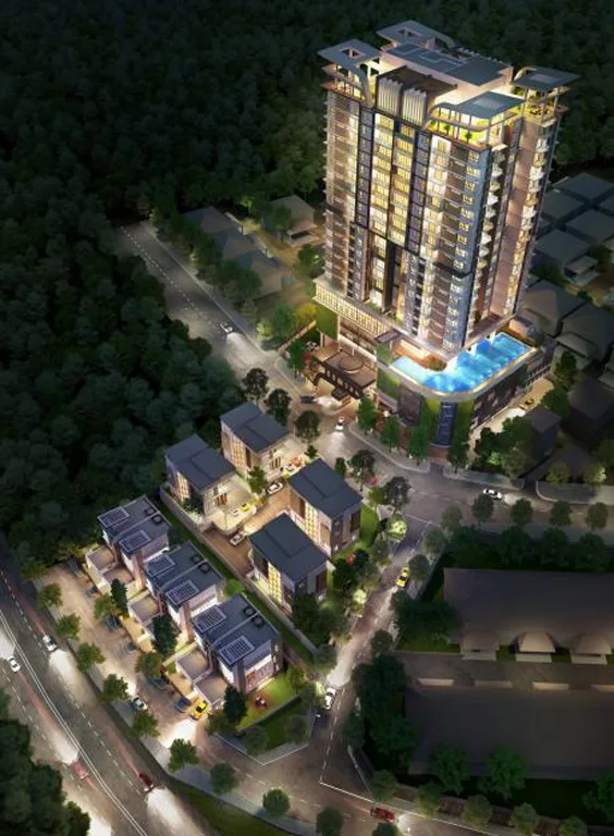Valencia Residence aerial view, artist's impression from the developer, Teluk Kumbar, Penang