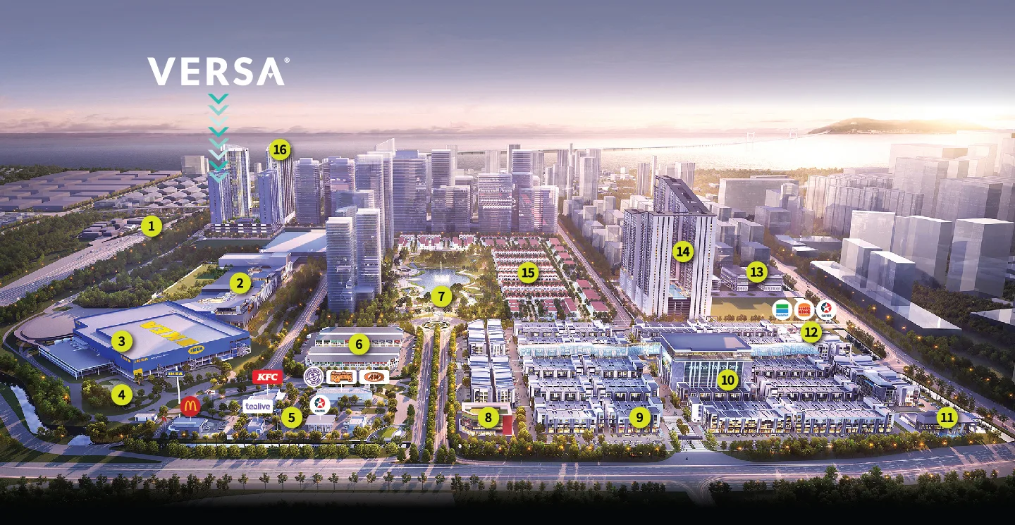 Aspen Vision City master plan with Versa marked, Batu Kawan, Penang — published by the developer