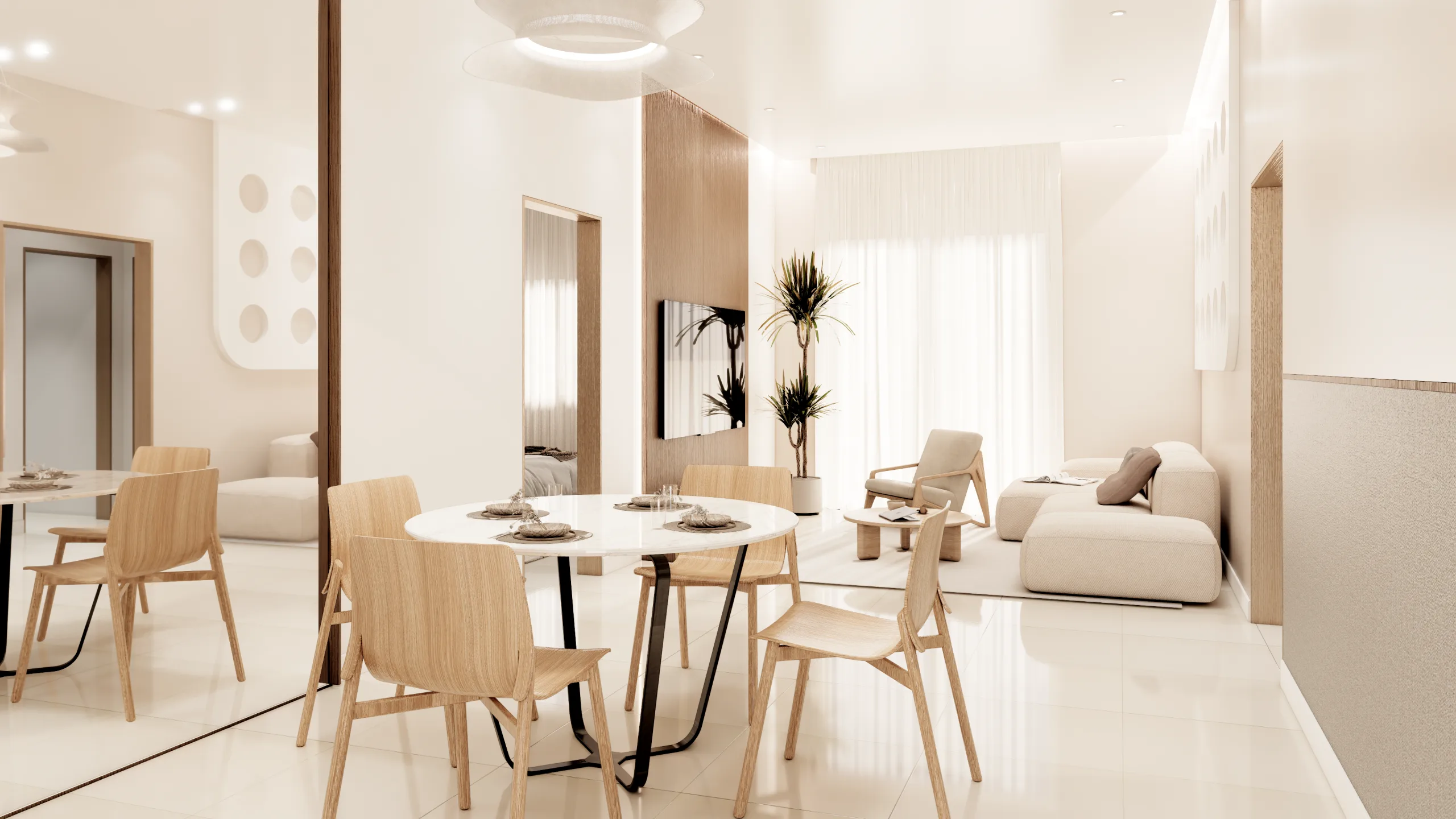 Vi Residence Type A living and dining area, interior impression from the developer, Batu Kawan, Penang