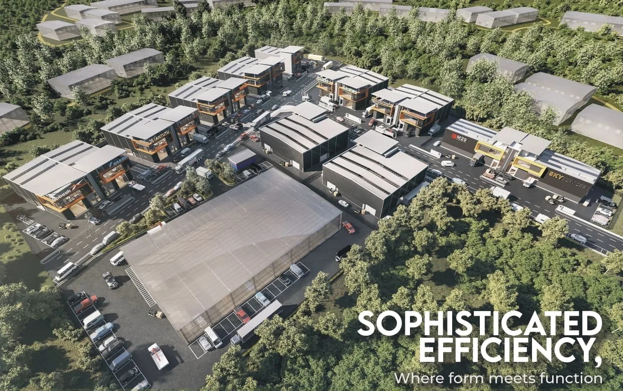 Villa Industrial Park aerial view of the whole scheme, artist's impression, Permatang Tinggi, Penang