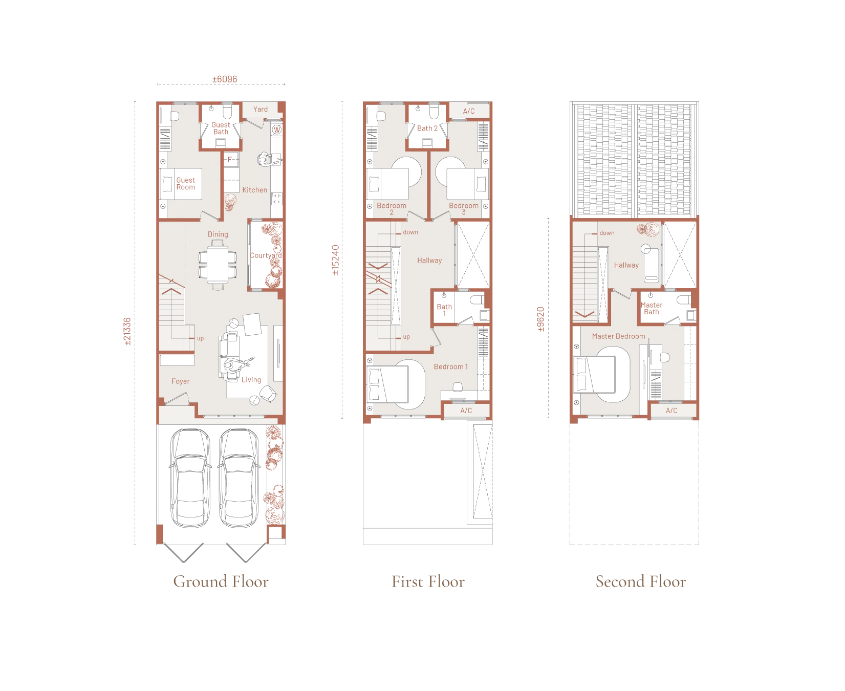 Viluxe Courtyard Collection Type 2 floor plan — intermediate unit, 2,856 sq ft, Batu Kawan, Penang