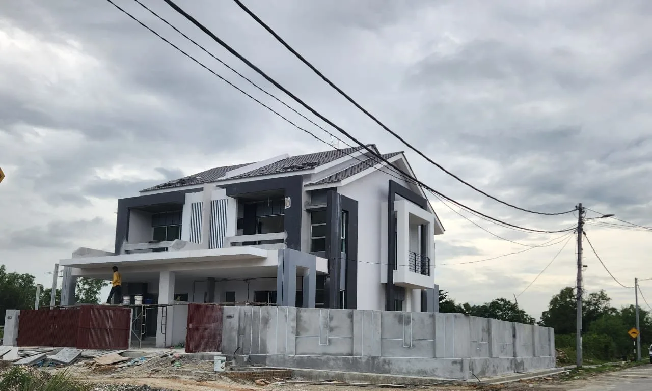 Vista Ixora corner show house nearing completion, December 2023, by Excellent Realty Sdn Bhd, Lahat, Ipoh, Perak