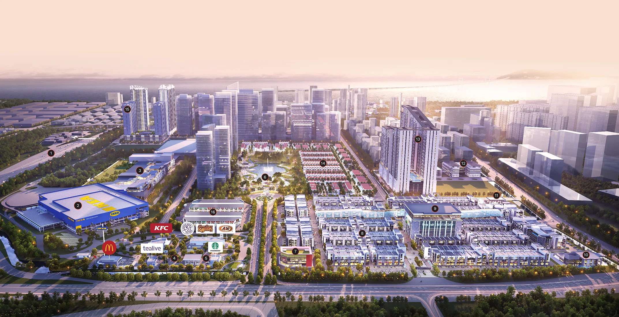 Aspen Vision City aerial master plan as shown on the Vivo Executive Apartment microsite, Batu Kawan, Penang