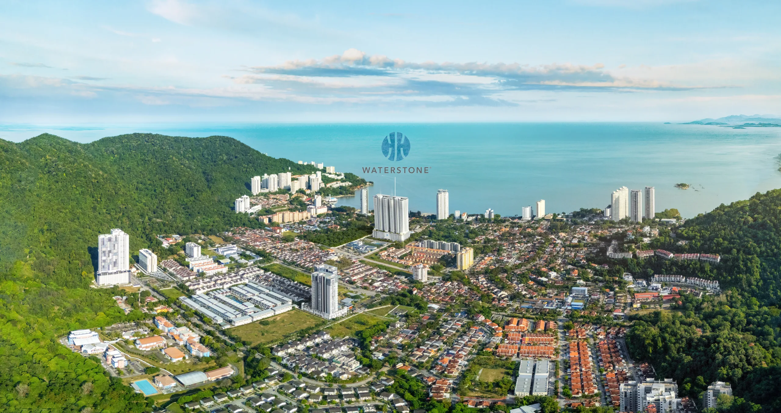 Aerial view of Tanjung Bungah published on the official Waterstone website, Penang